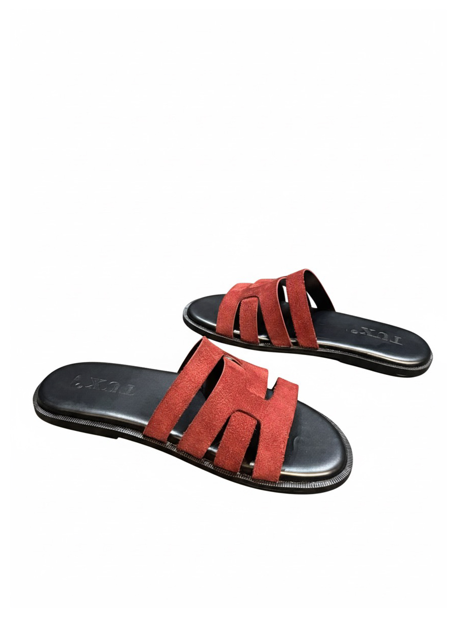 H SLIDE MAROON TUX HANDMADE LEATHER SLIDER H SLIDE MAROON TUX HANDMADE LEATHER SLIDER