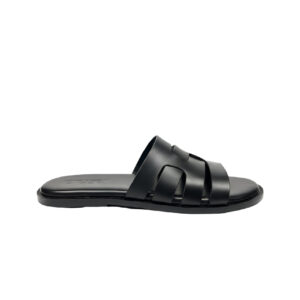 H SLIDE BLACK TUX HANDMADE LEATHER SLIDER